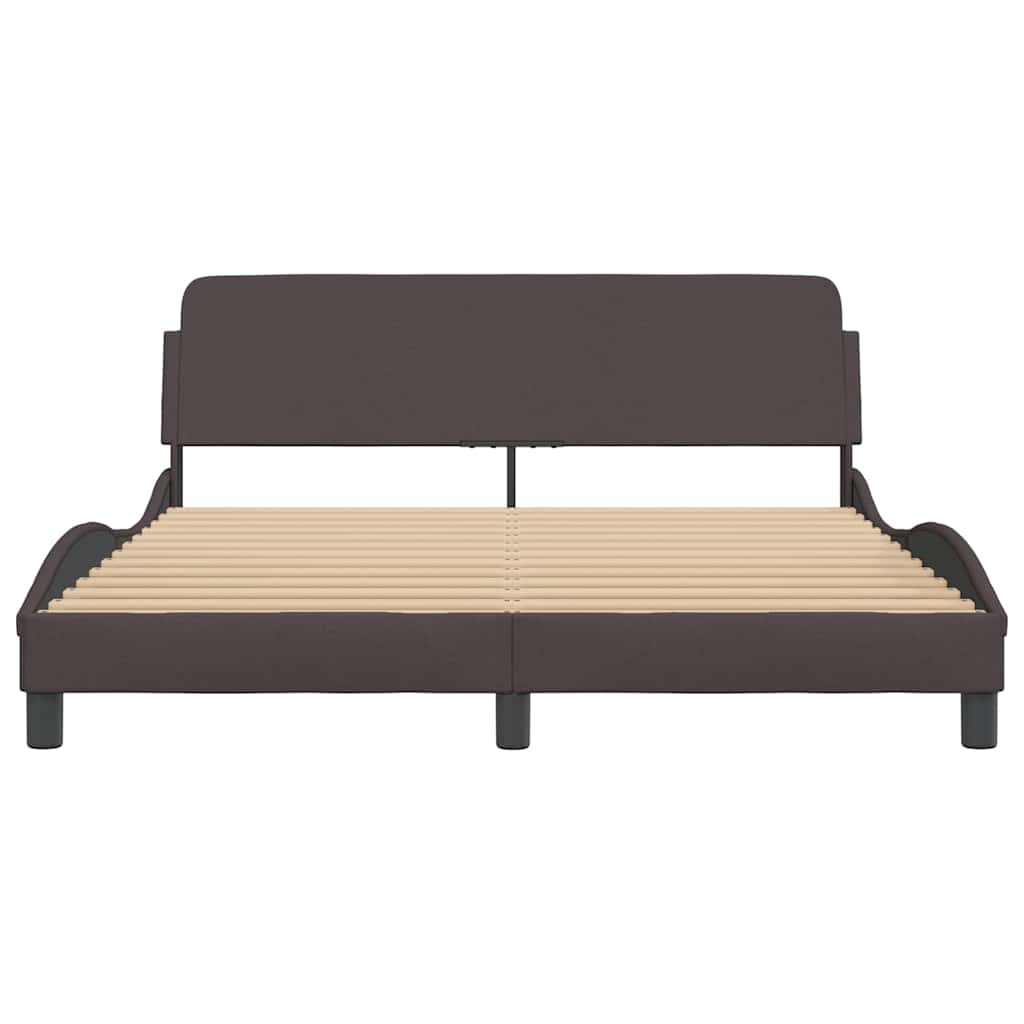 Estrutura de cama dover 160x200 cm tecido castanho-escuro