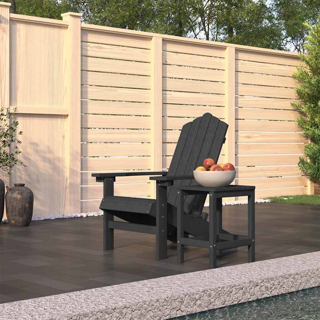 Cadeira de jardim adirondack com mesa pead antracite