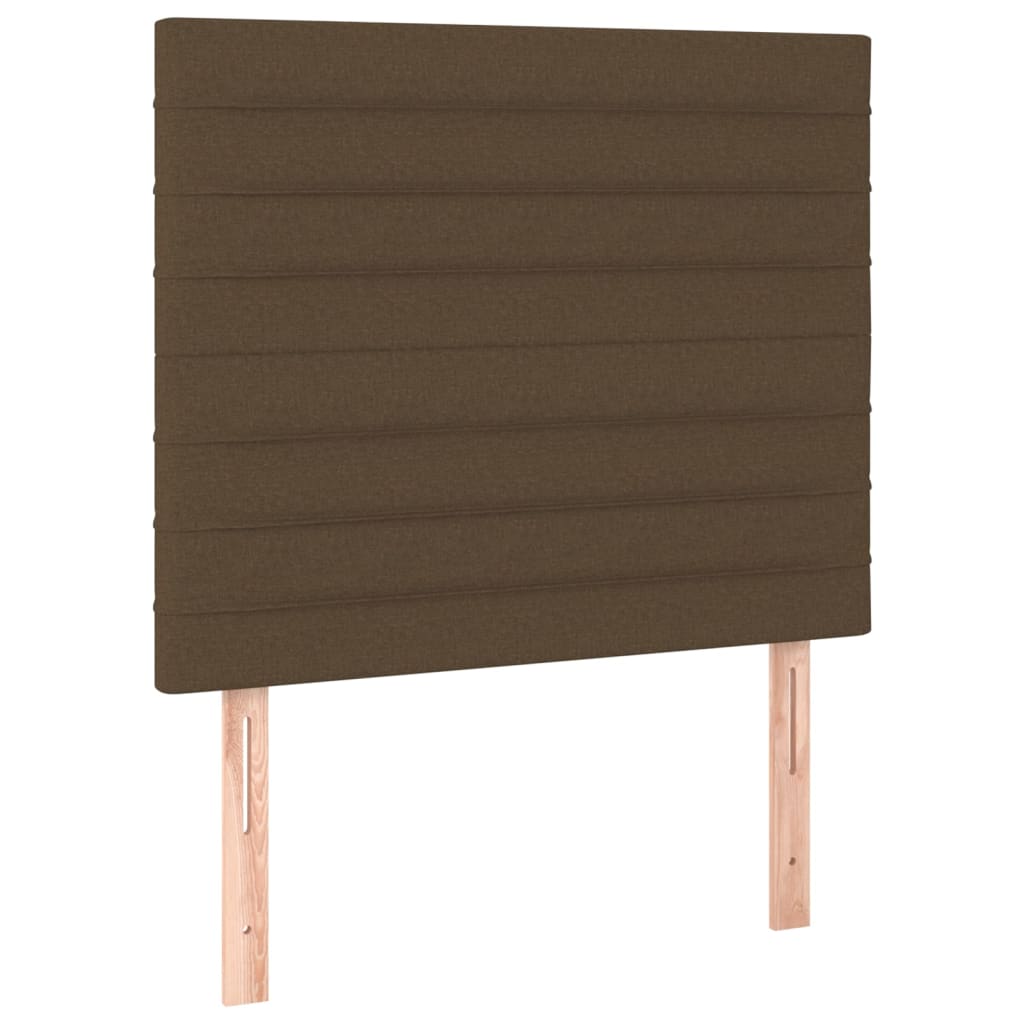 Cabeceira de cama c/ luzes LED tecido 80x5x118/128cm castanho