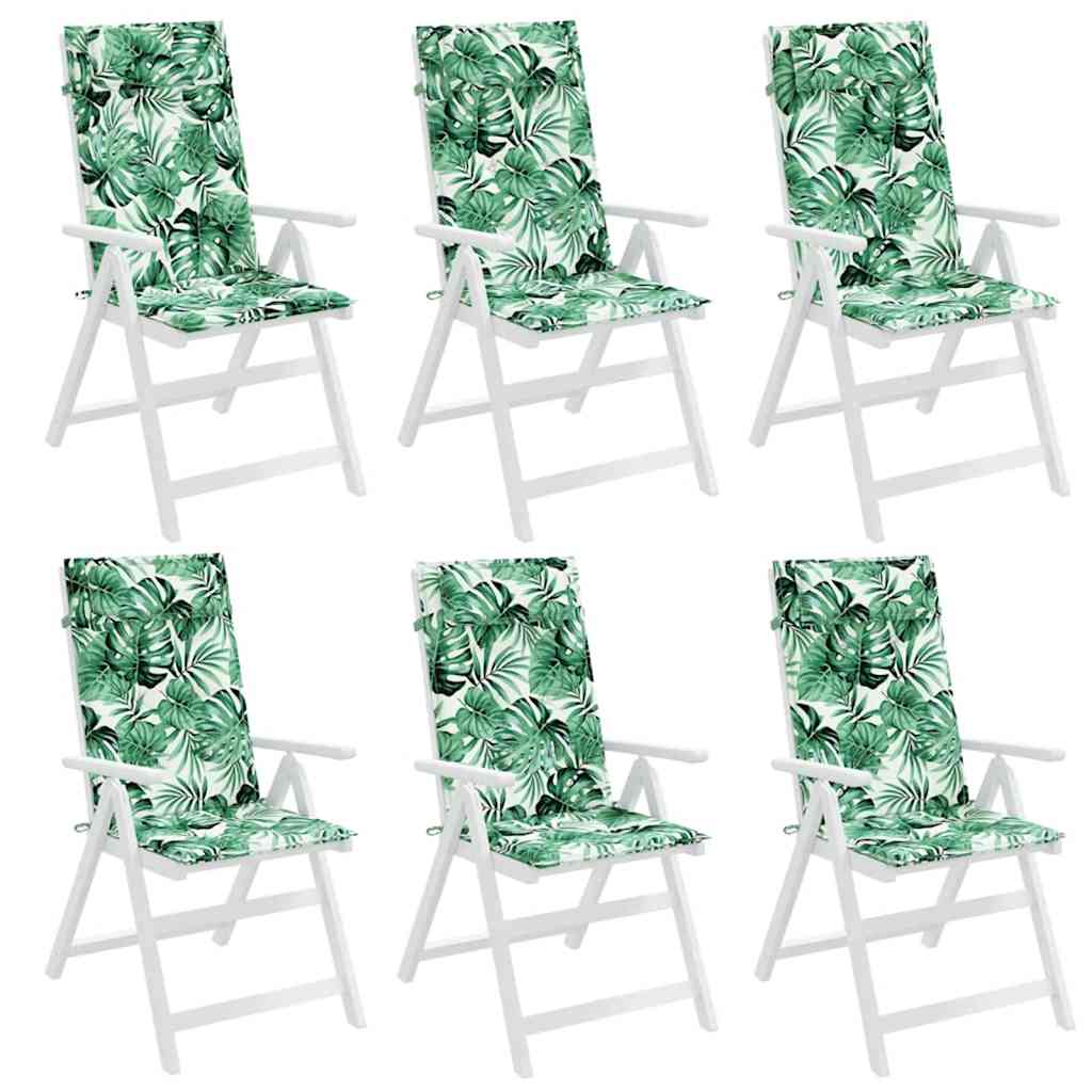 Almofadões p/ cadeira encosto alto 6 pcs tecido oxford folhas