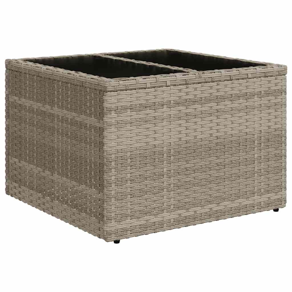 6 Pcs conj. sofás jardim com almofadões vime PE cinzento-claro