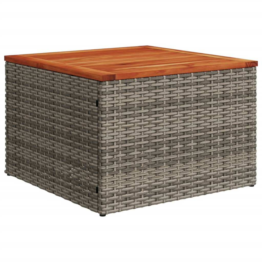 4 Pcs conjunto sofás de jardim c/ almofadões vime PE cinzento