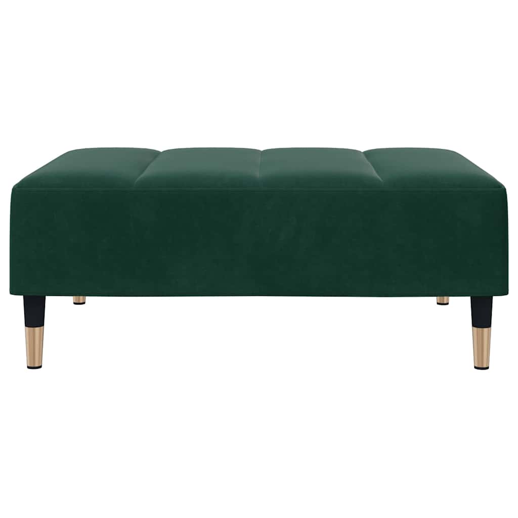 Apoio de pés 77x55x31 cm veludo verde-escuro