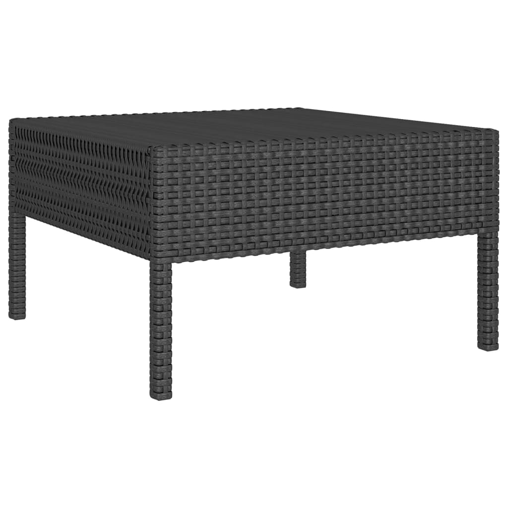 5 Pcs conjunto lounge de jardim c/ almofadões vime PE preto
