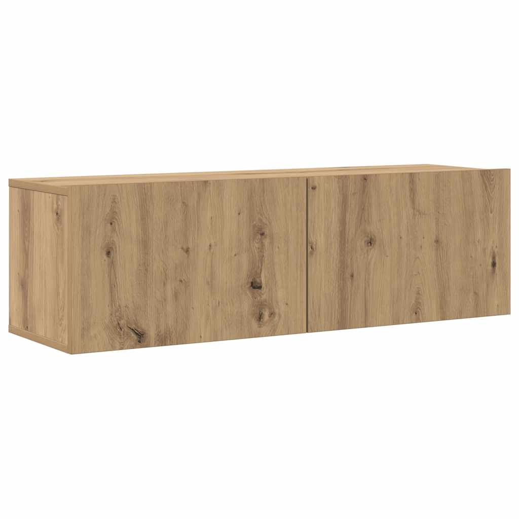 Conjunto de armário TV parede 8 pcs madeira carvalho artisiano