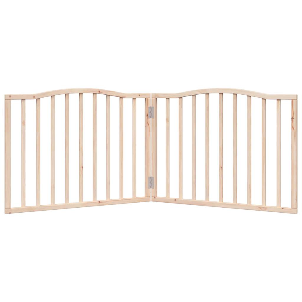 Portão para cães dobrável 2 painéis 160 cm madeira de álamo
