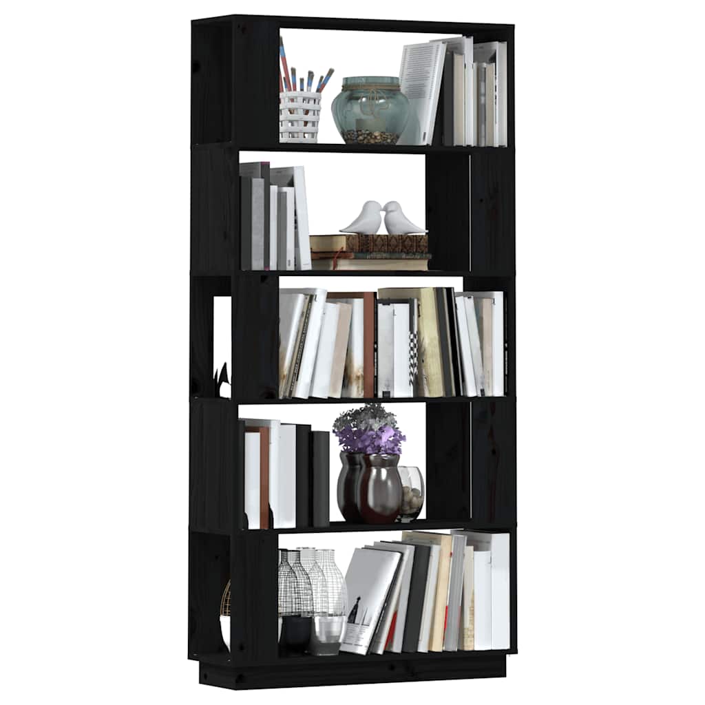 Estante/divisória 80x25x163,5 cm pinho maciço preto