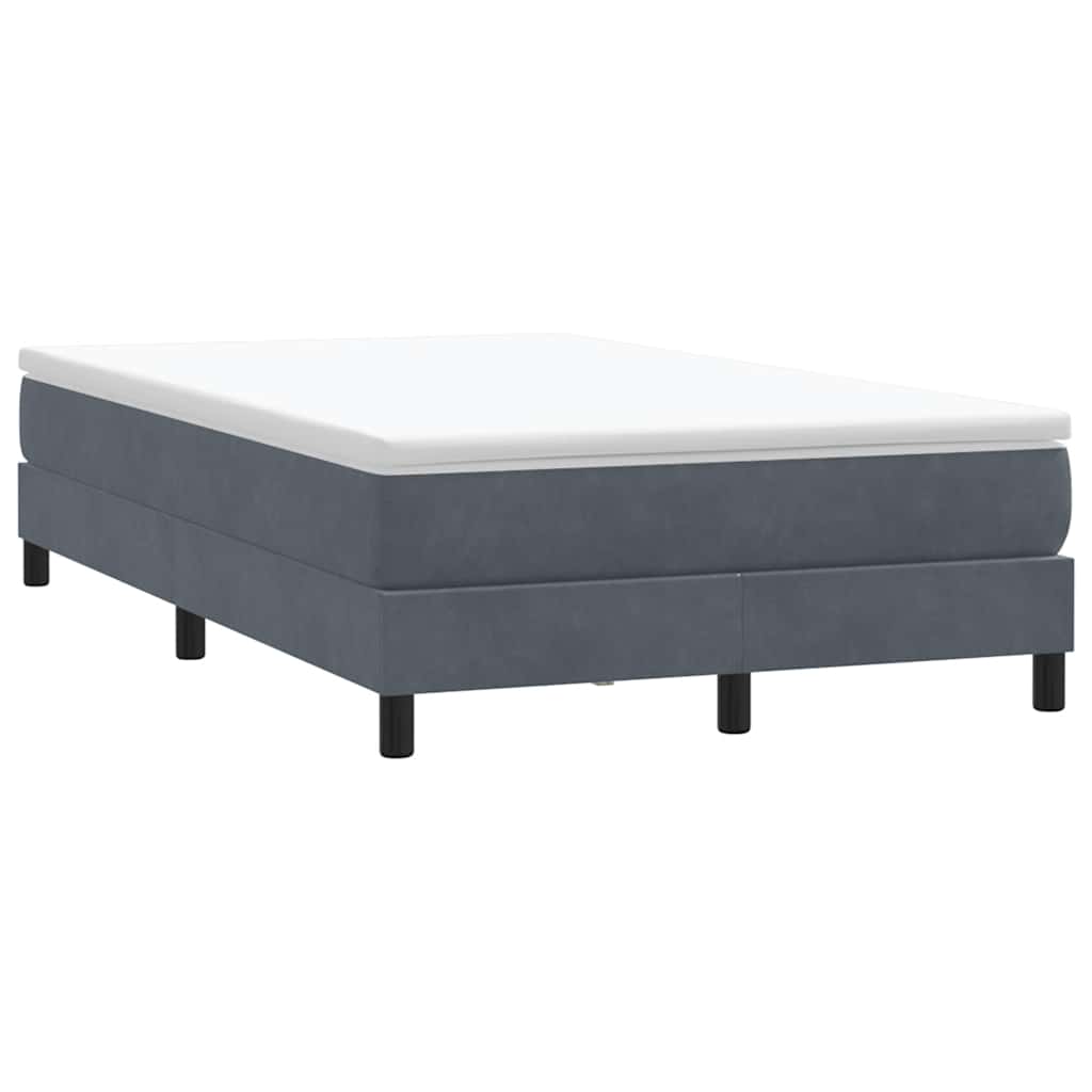 Box cama de molas sem colchão cinzento escuro 120x210 cm veludo