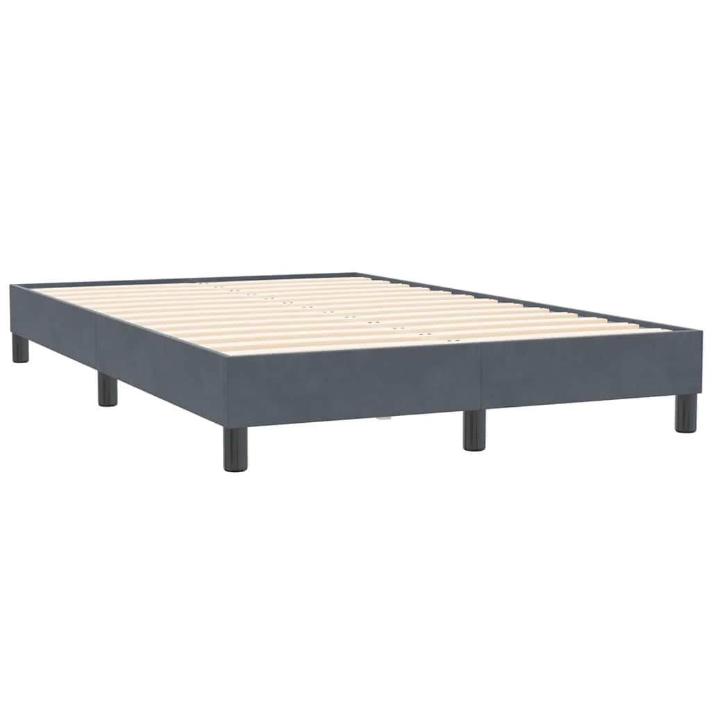 Box cama de molas sem colchão cinzento escuro 120x210 cm veludo