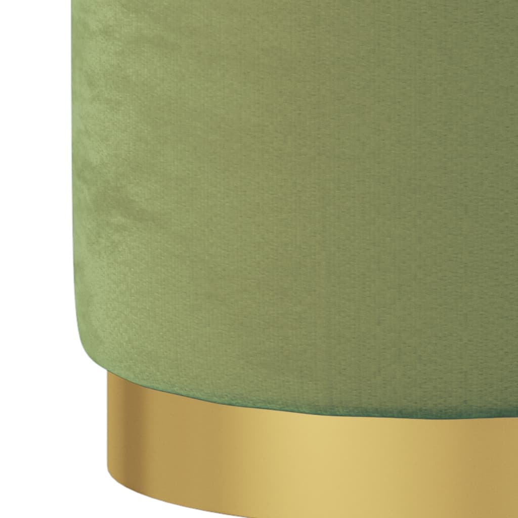 Banqueta com arrumação redonda veludo 31 x 37 cm cor mostarda