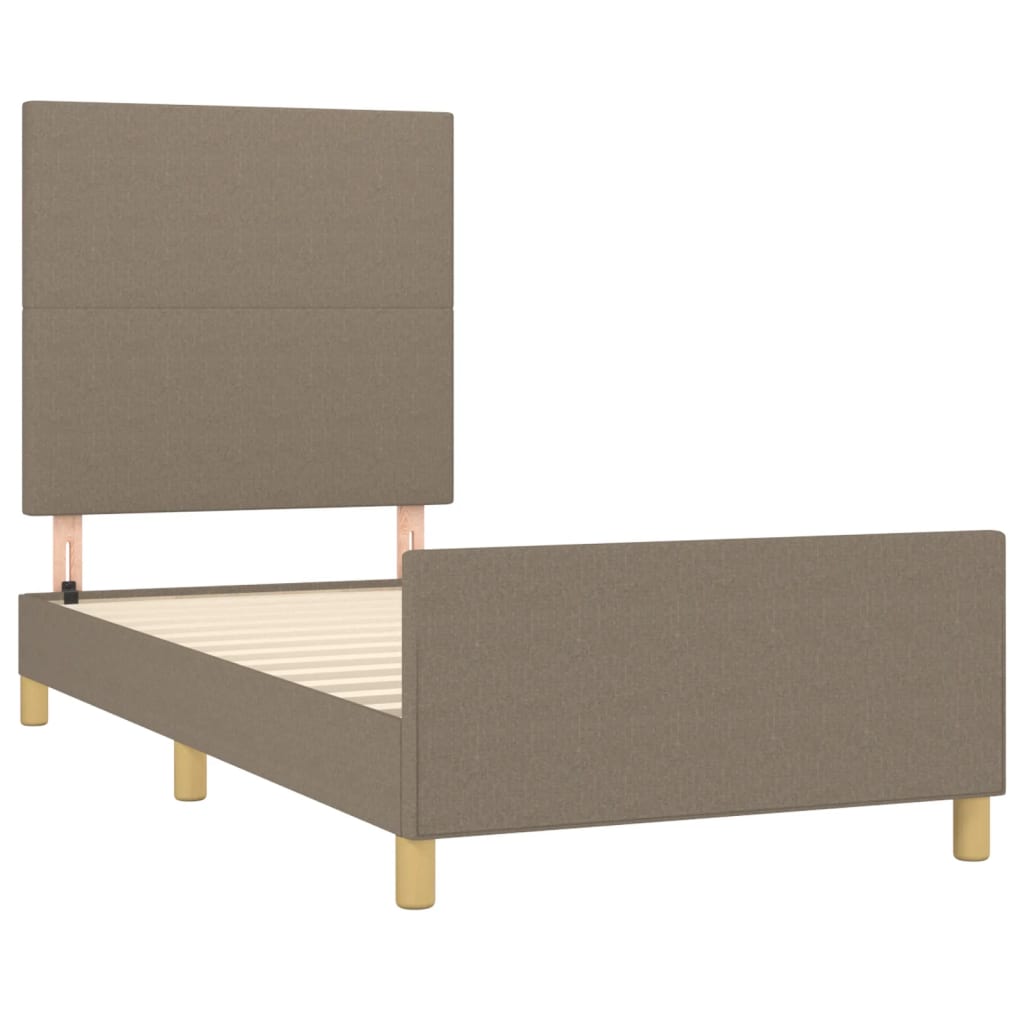 Estrutura cama sem colchão 100x200 cm tecido cinza-acastanhado