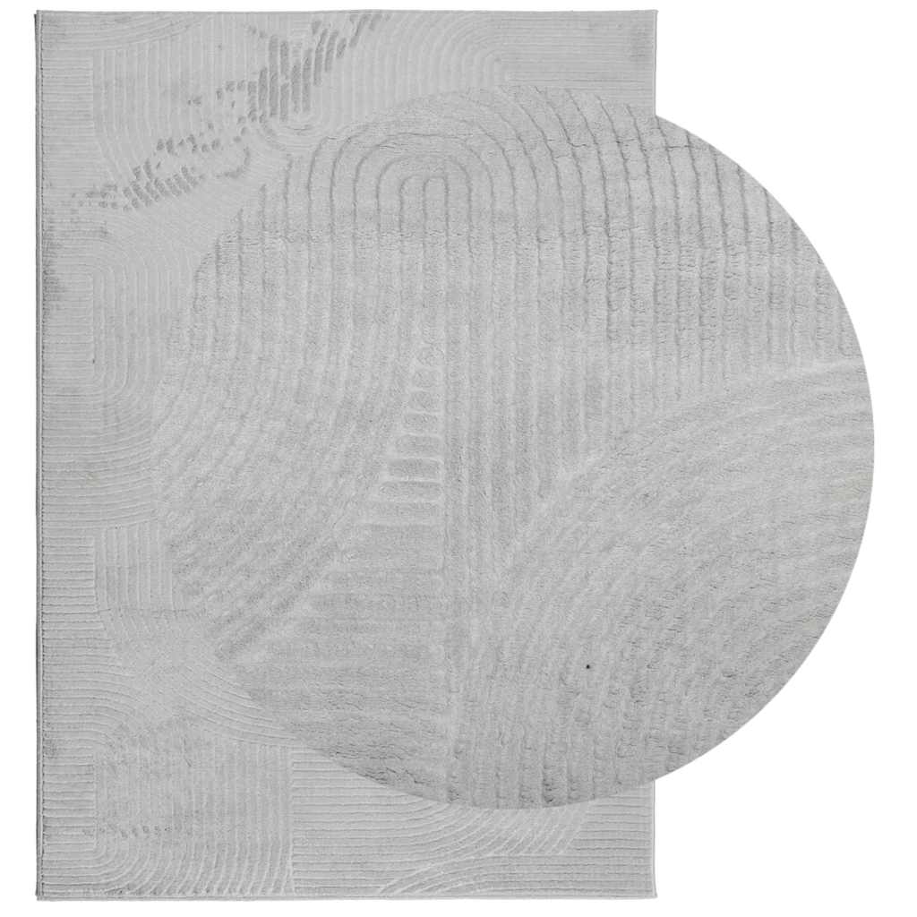 Tapete de pelo curto iza visual escandinavo 160x230 cm cinzento