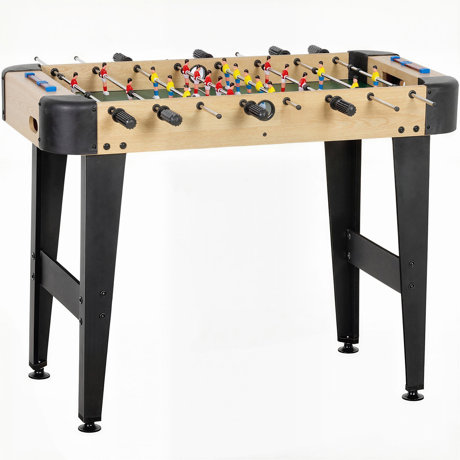 Mesa de matraquilhos de 92 cm com 22 jogadores 2 bolas marcadores manuais pegas antiderrapantes madeira