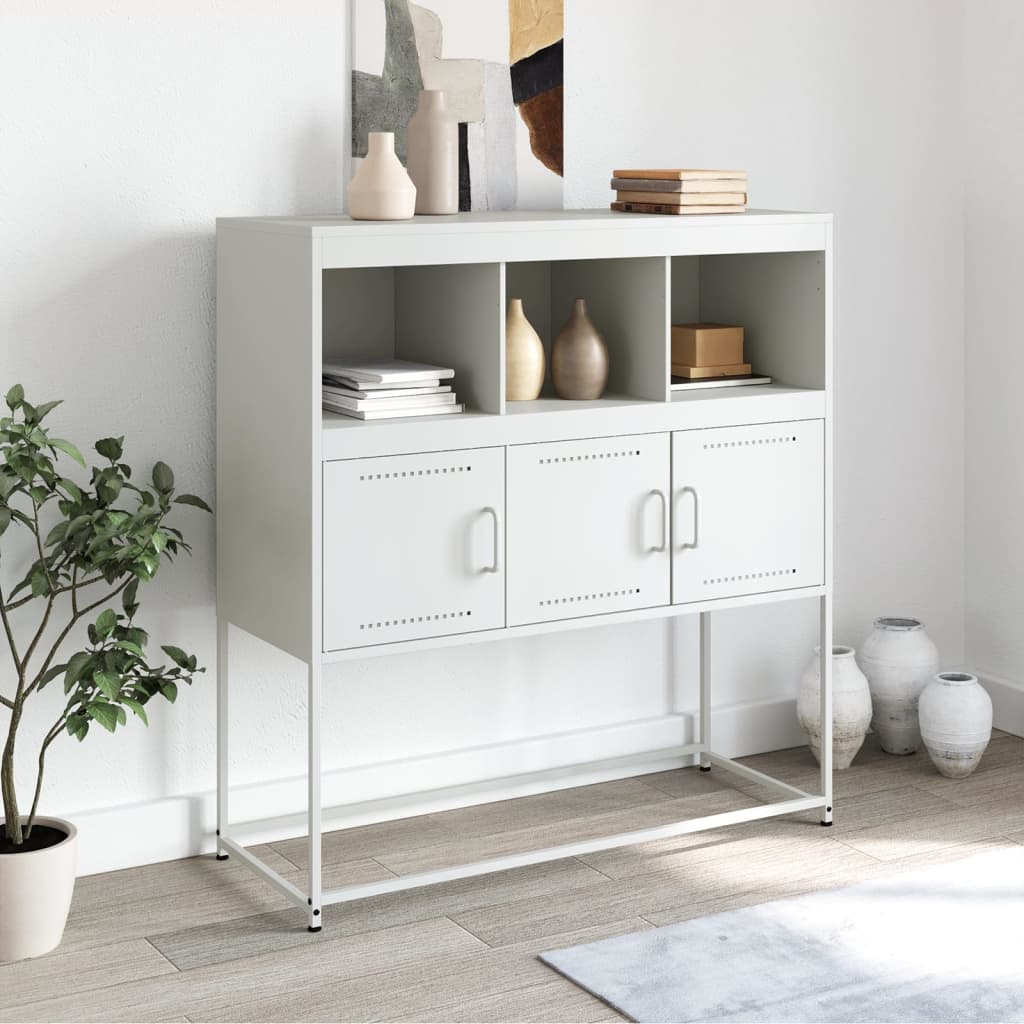 Aparador 100,5x39x107 cm aço branco