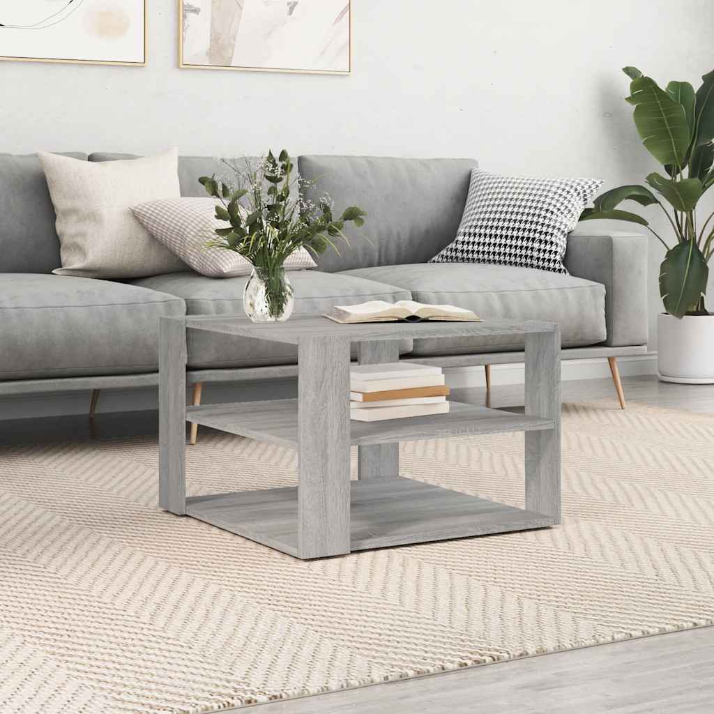 Mesa de centro 58x58x40 cm derivados madeira cinza sonoma