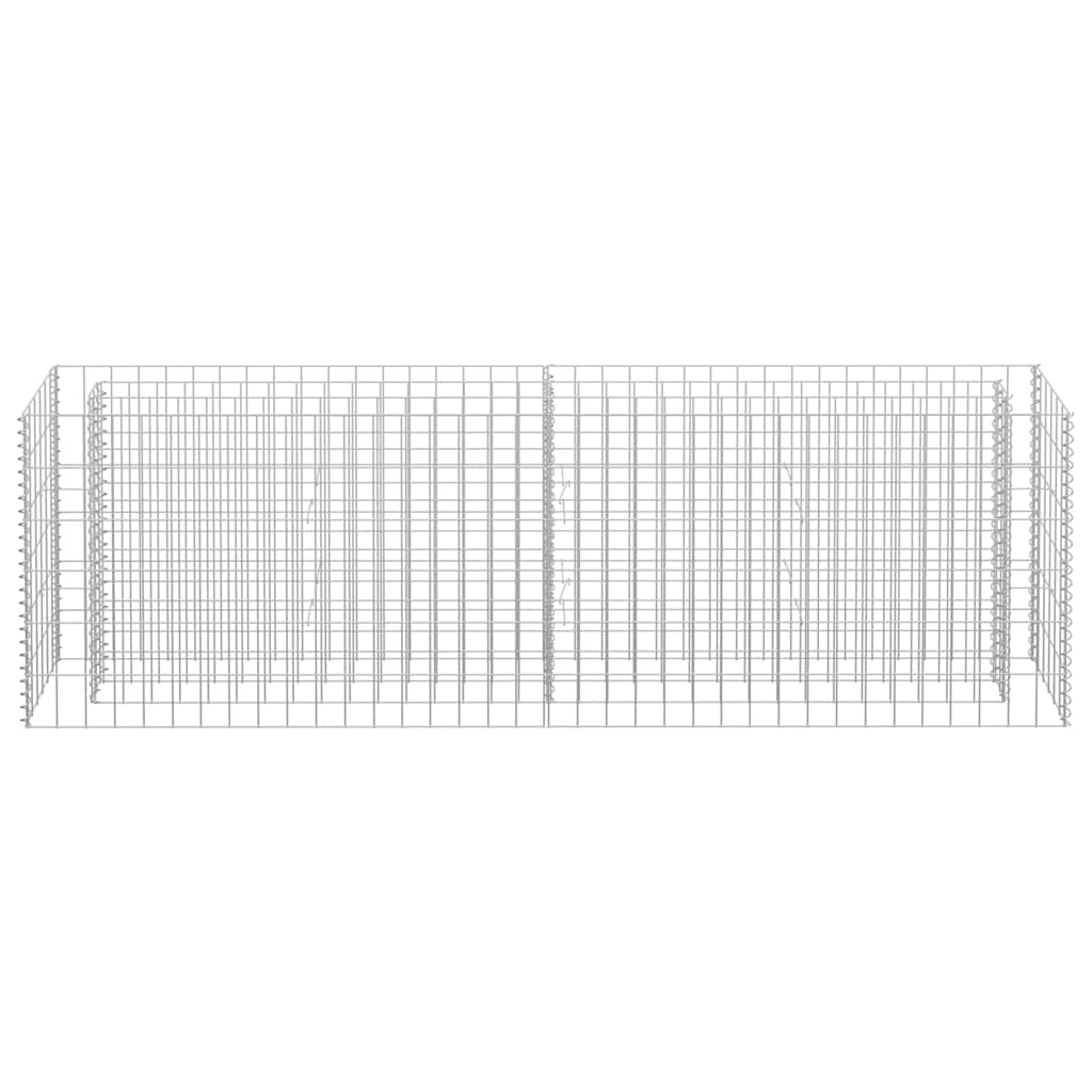 Canteiro elevado/cesto gabião 180x30x60 cm aço galvanizado