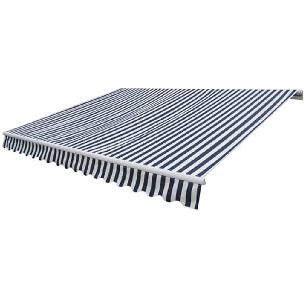 Toldo dobrável motorizado 400 cm azul/branco