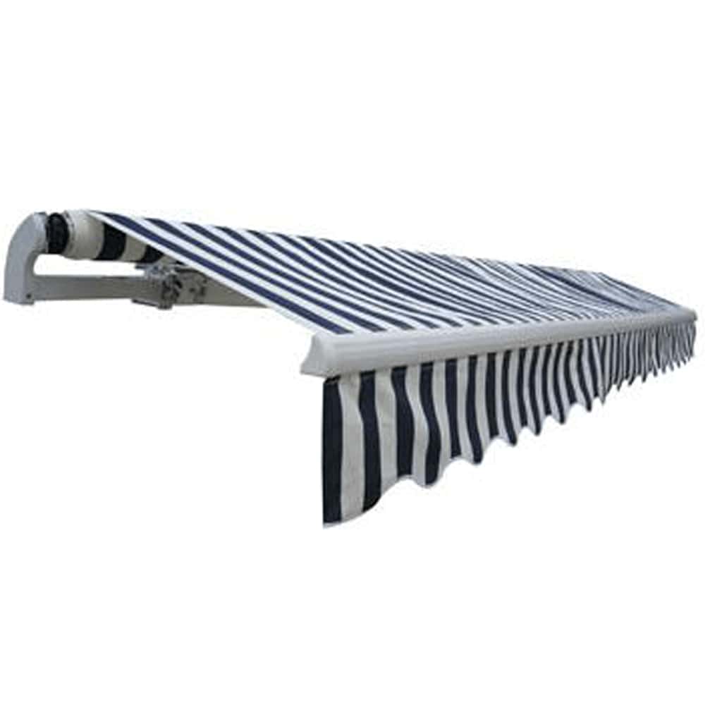 Toldo dobrável motorizado 400 cm azul/branco