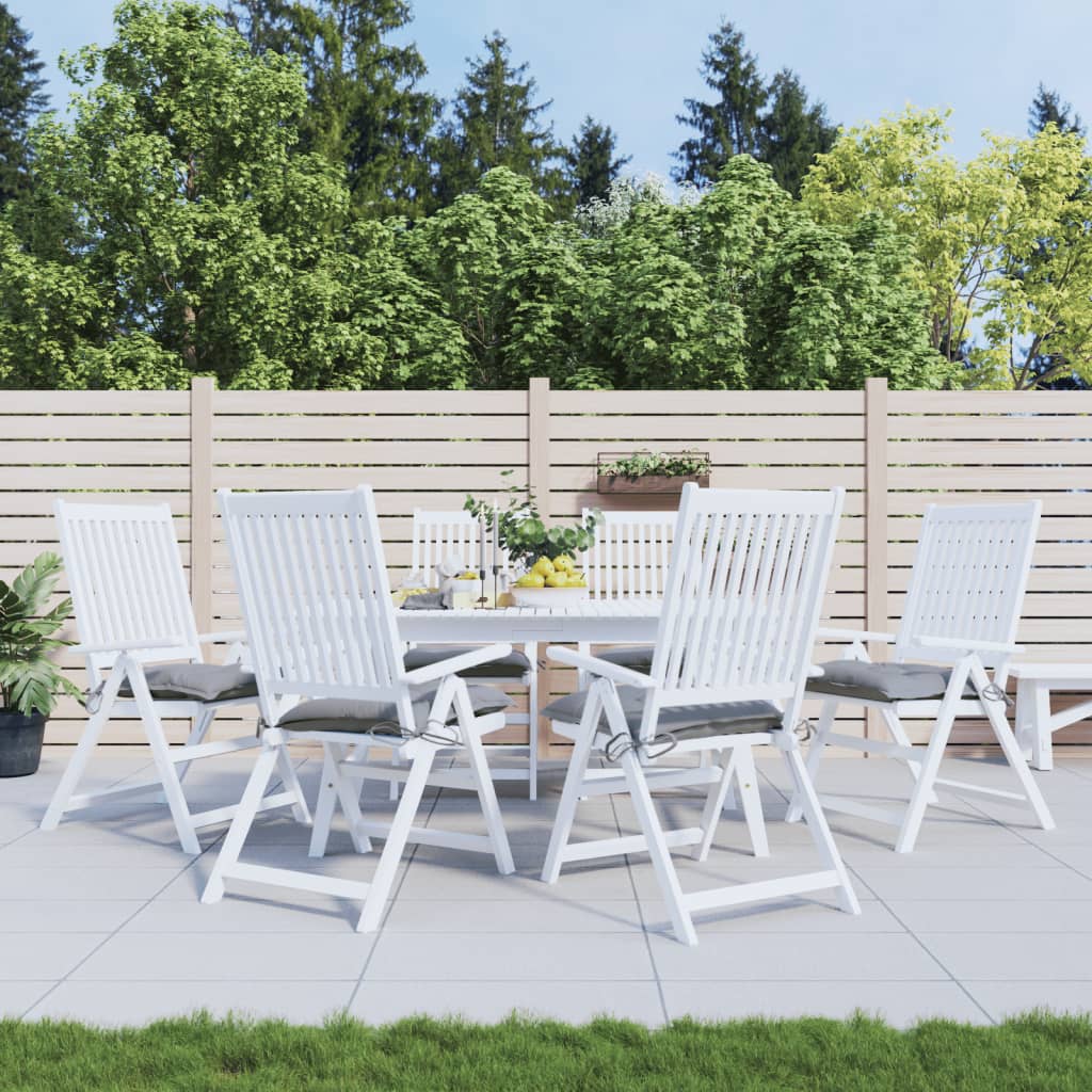 Almofadões de cadeira 6 pcs 50x50x7 cm tecido oxford cinzento