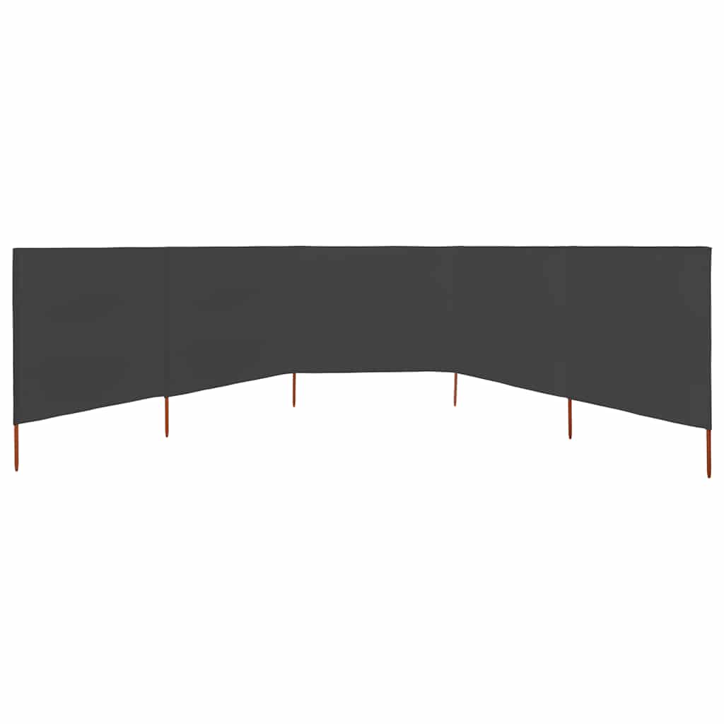Para-vento com 5 painéis em tecido 600x80 cm antracite