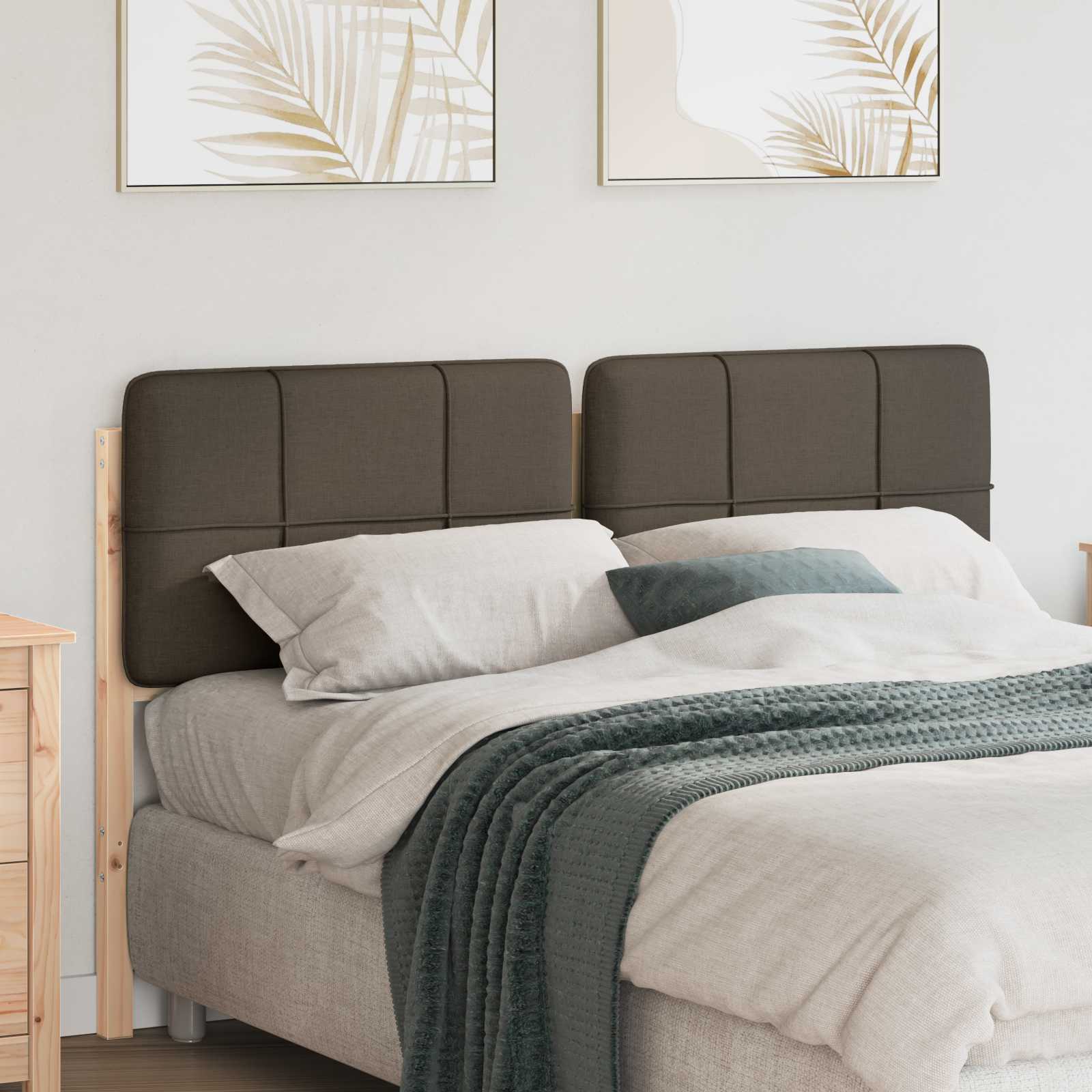 Cabeceira estofada com cabeceira marrom e taupe 140 cm