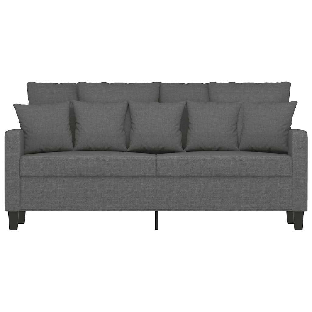 Sofá de 2 lugares em tecido 140 cm cinzento-escuro