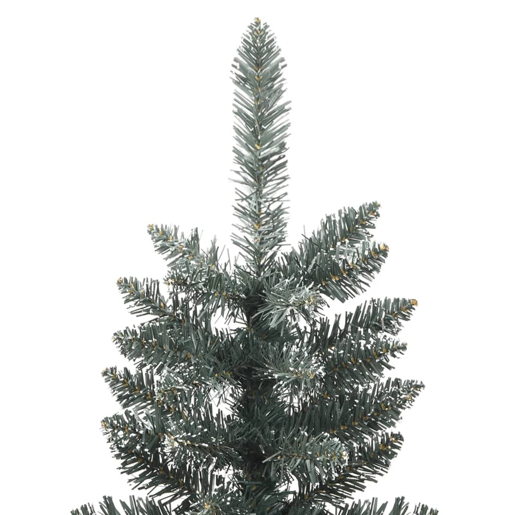 Árvore de natal artificial fina com suporte 240 cm PVC verde