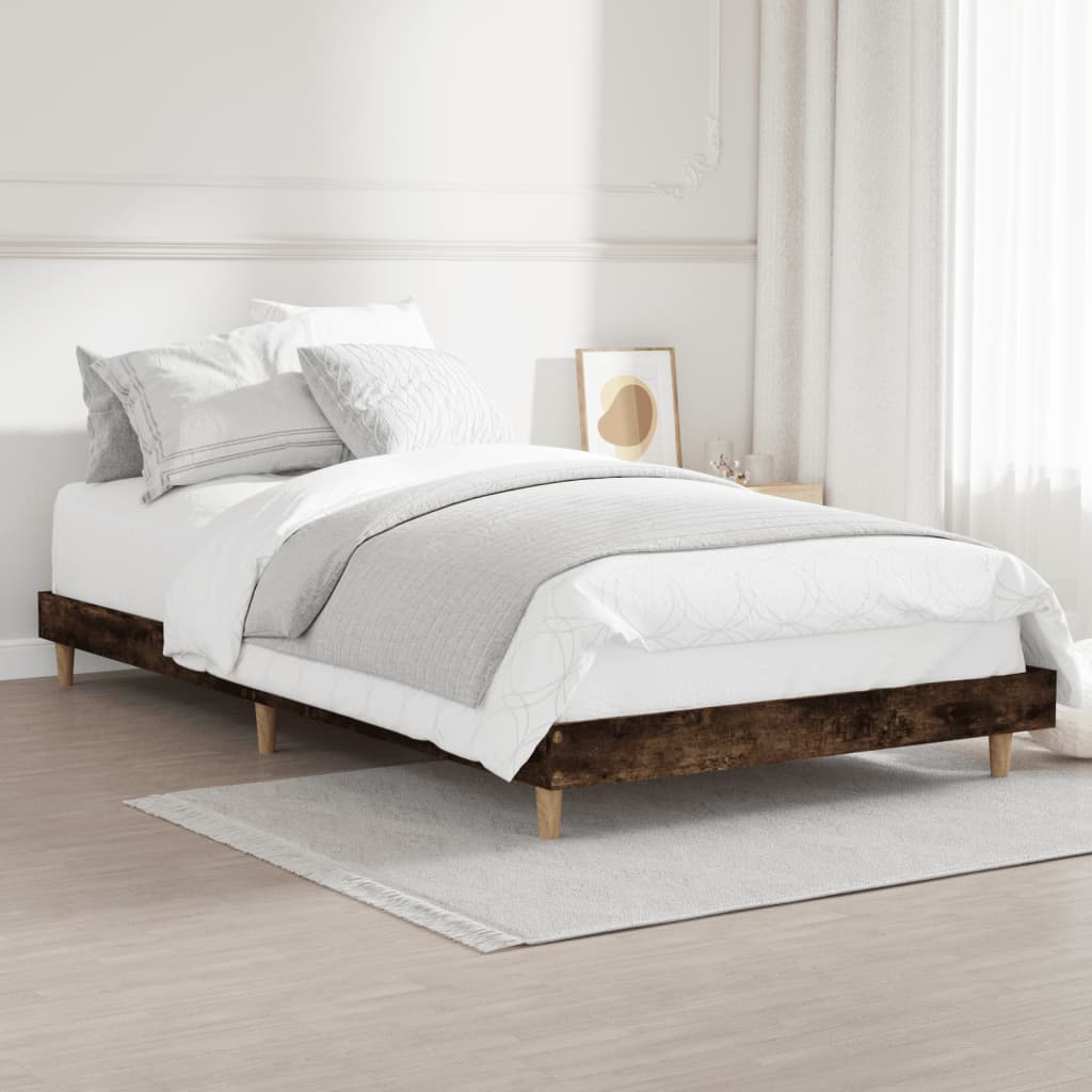 Estrutura cama s/ colchão derivados de madeira carvalho fumado