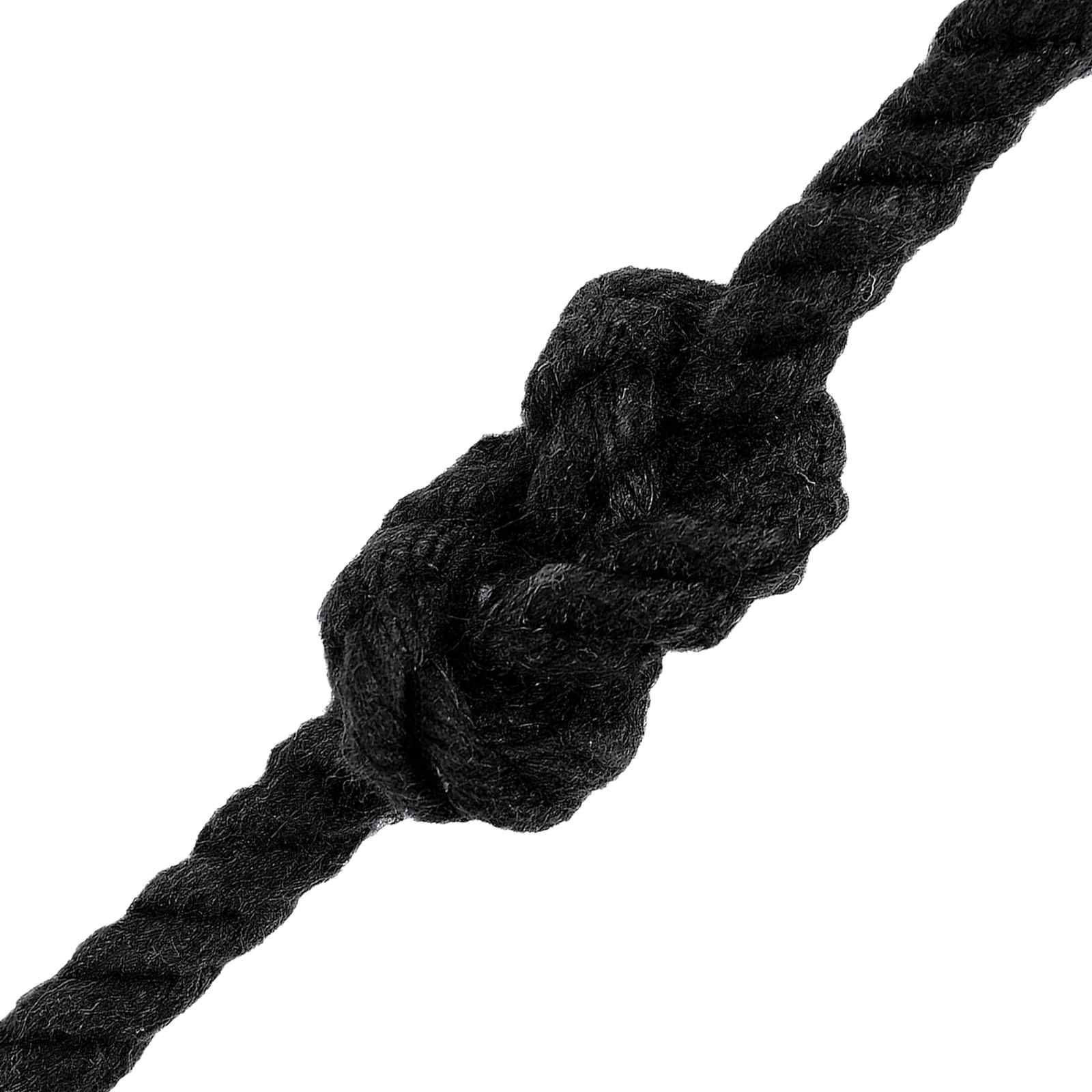 Cordão de algodão 4 mm 100 m preto 100% algodão