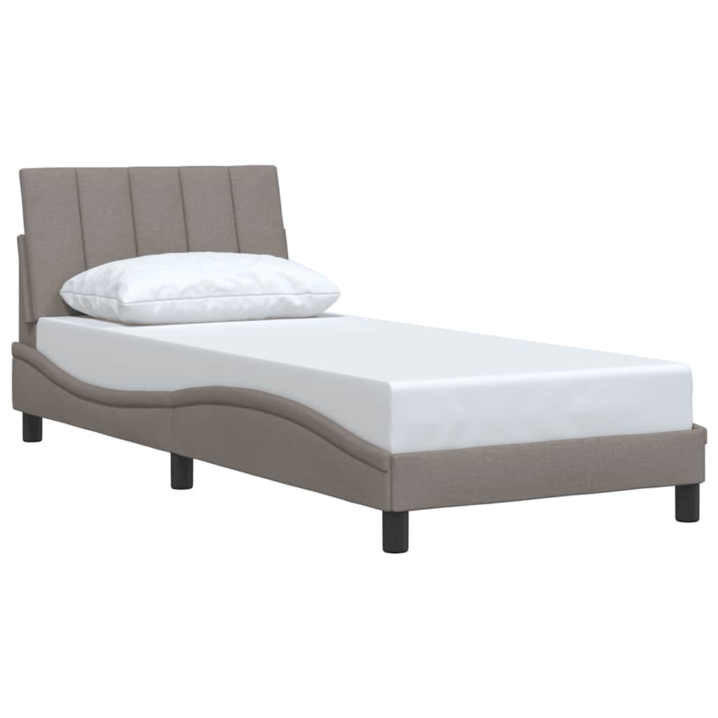 Estrutura de cama sem colchão hanko 90x200 cm tecido cinza-acastanhado