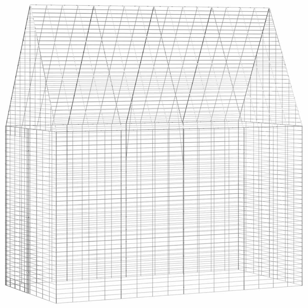 Gaiola para coelhos prateado 200 x 100 x 210 cm aço galvanizado