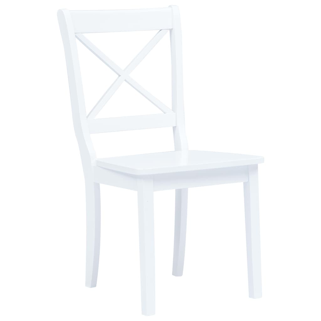 Cadeiras de jantar 4 pcs madeira de seringueira maciça branco