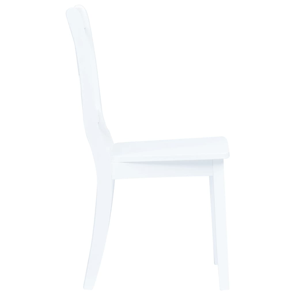 Cadeiras de jantar 4 pcs madeira de seringueira maciça branco