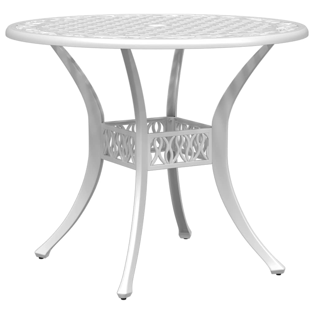 5 Pcs conjunto de jantar para jardim alumínio fundido branco