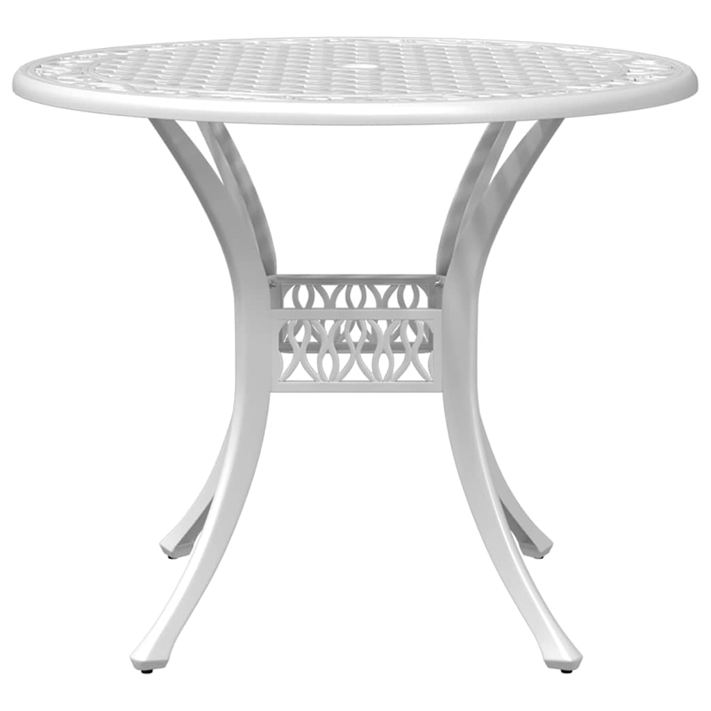 5 Pcs conjunto de jantar para jardim alumínio fundido branco