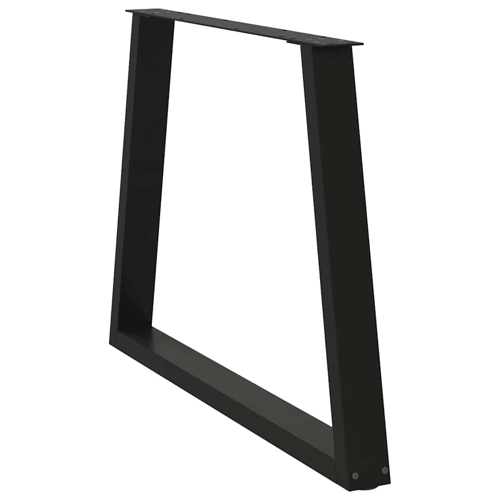 Pernas para mesa de jantar em v 3 peças, pretas, 100x(72-73,3) cm, aço