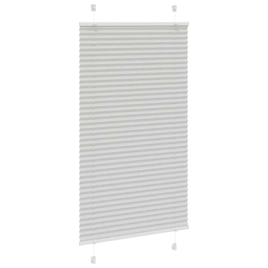 Cinzento luz plissada cega 70x100 cm largura tecido 69,4 cm