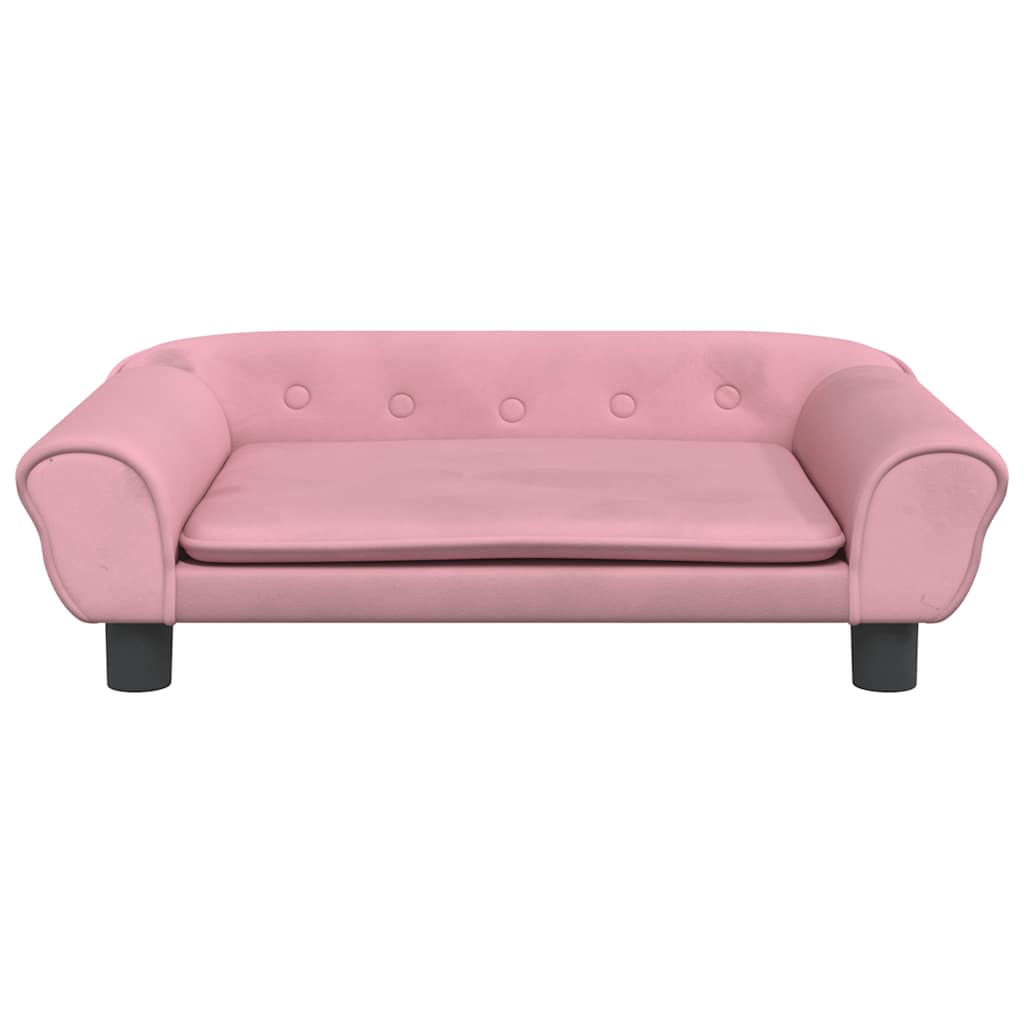 Sofá infantil 70x45x26 cm veludo rosa