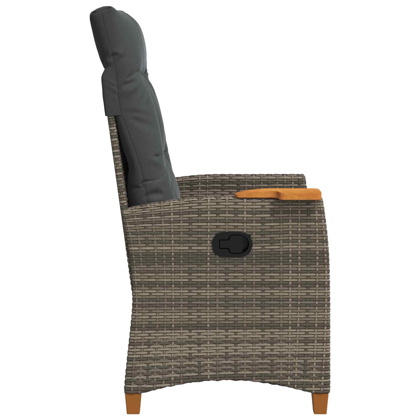 Cadeira reclinável com prato para chá 62 x 64 x 112 cm vime PE