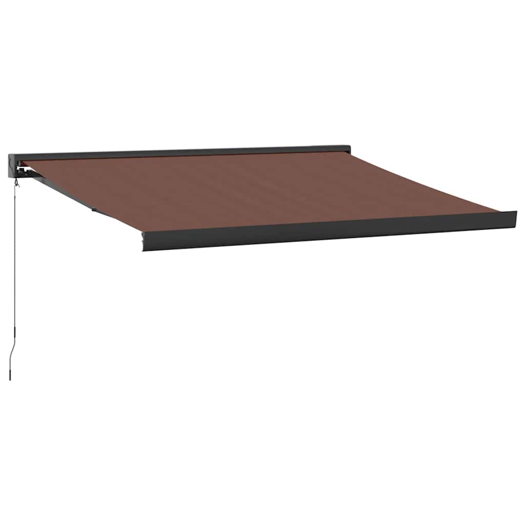 Toldo retrátil manual 350x250 cm castanho