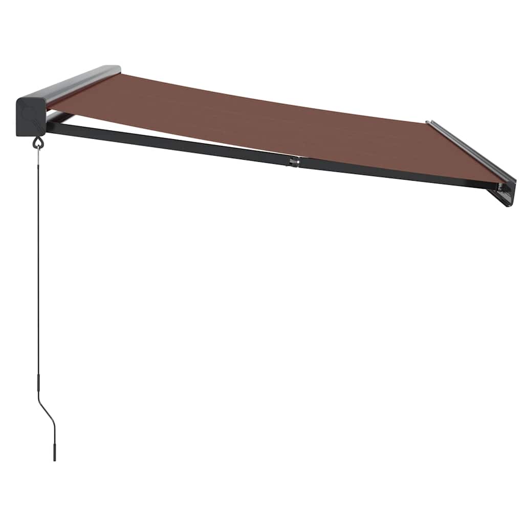 Toldo retrátil manual 350x250 cm castanho