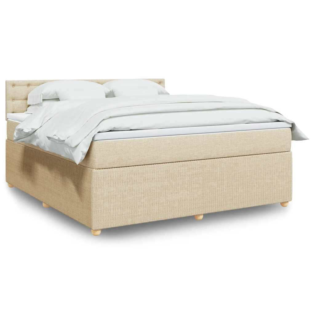 Cama com molas/colchão 180x200 cm tecido cor creme