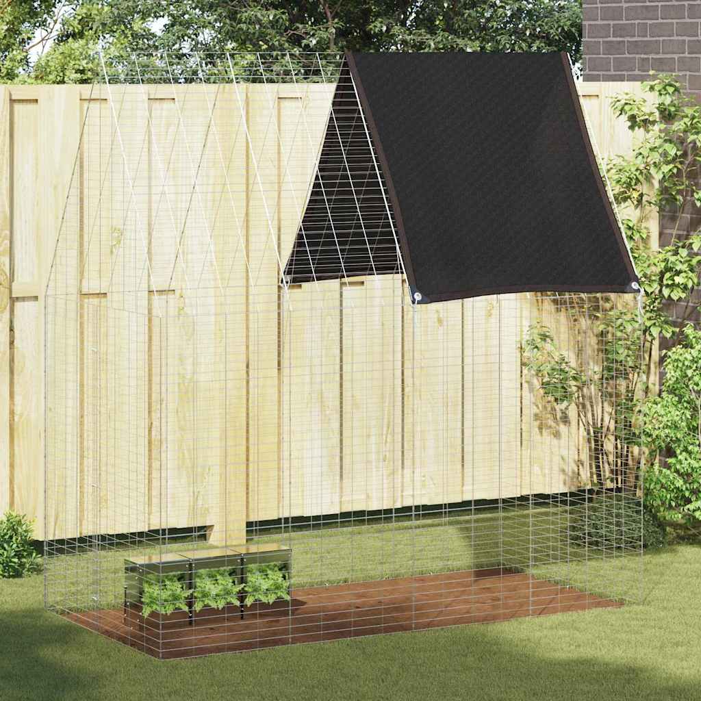 Gaiola para coelhos prateado 200 x 100 x 210 cm aço galvanizado