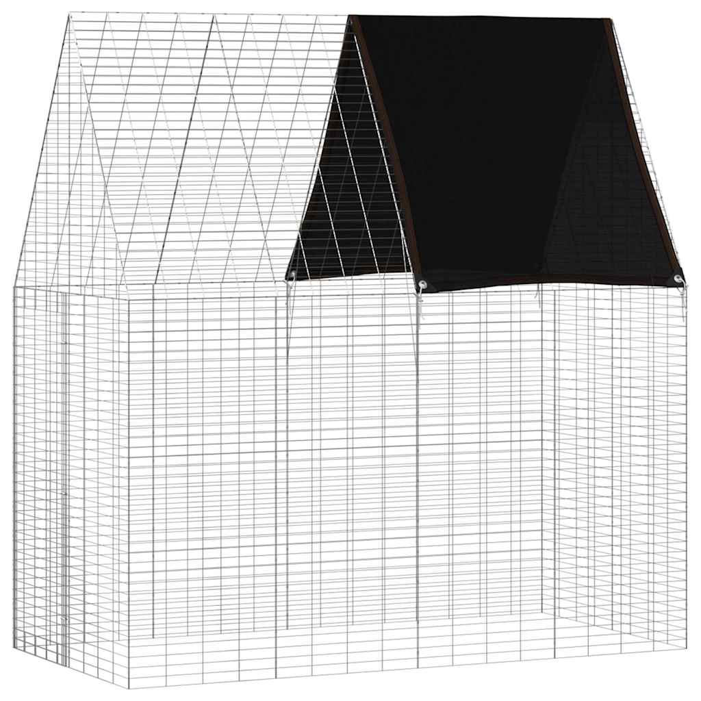 Gaiola para coelhos prateado 200 x 100 x 210 cm aço galvanizado
