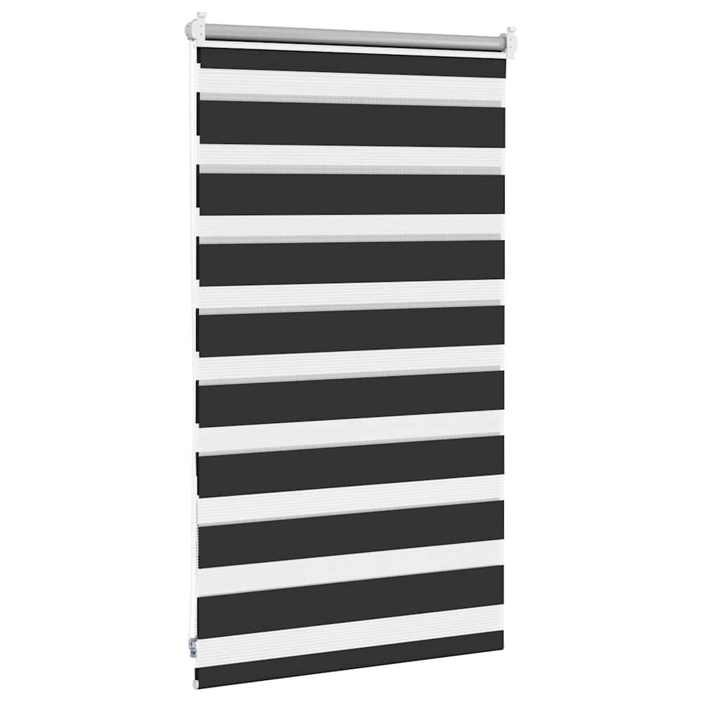 Cortina zebra 50,9x100 cm, largura do tecido 46,7 cm, preta