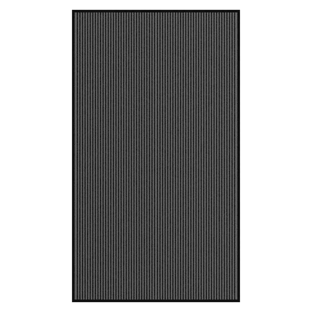 Capacho às riscas preto e cinzento 115x200 cm