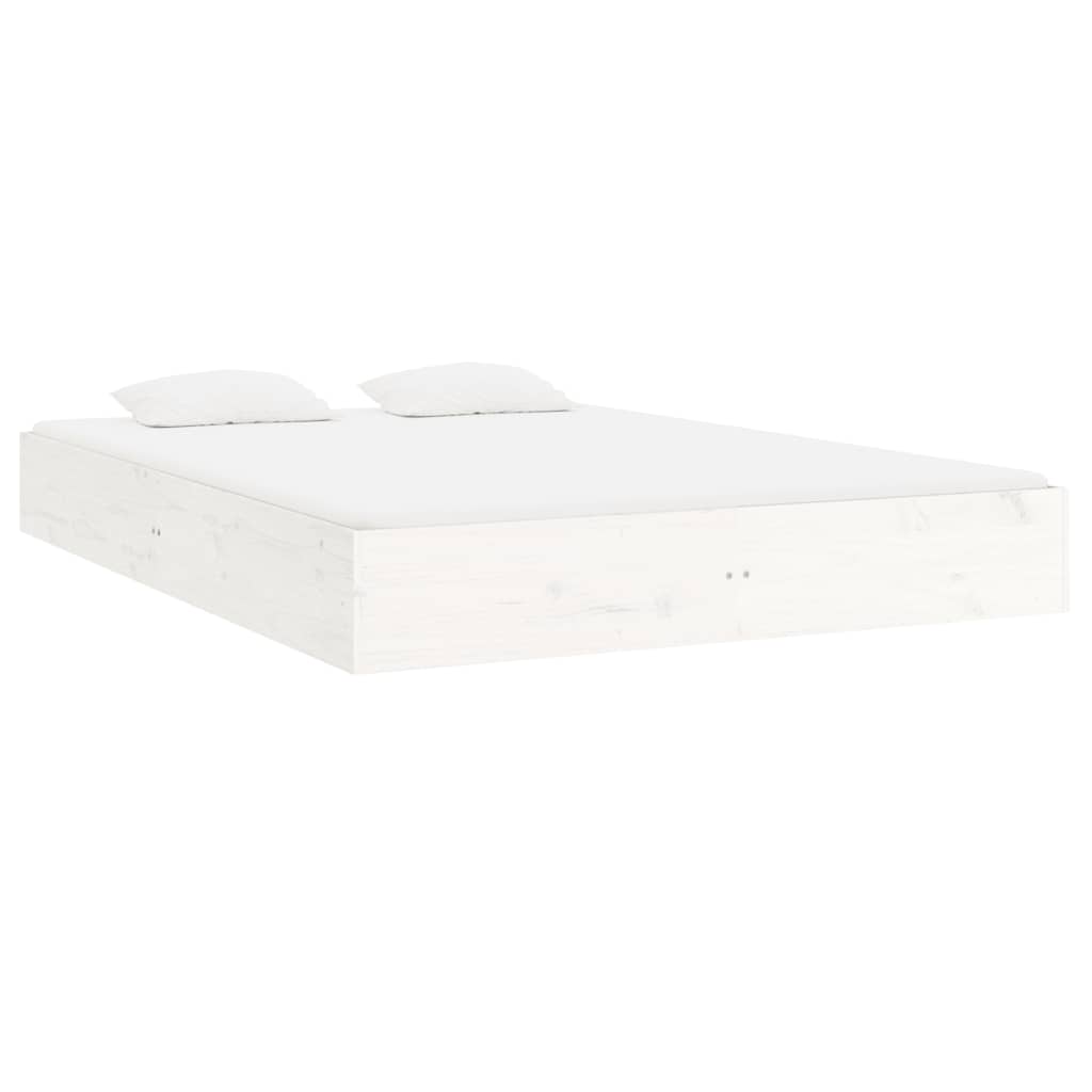 Estrutura de cama 200x200 cm madeira maciça branco