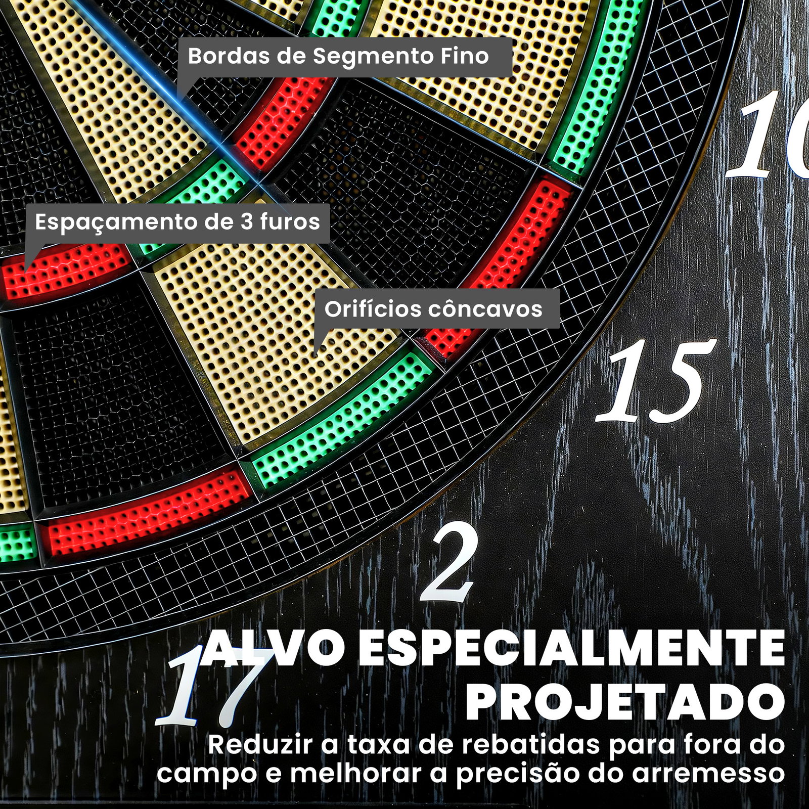 Spalvo eletrónico com 6 dardos de ponta macia e 24 pontas de substituição 2 ecrãs LED avisos de voz até 8 jogadores com 25 jogos