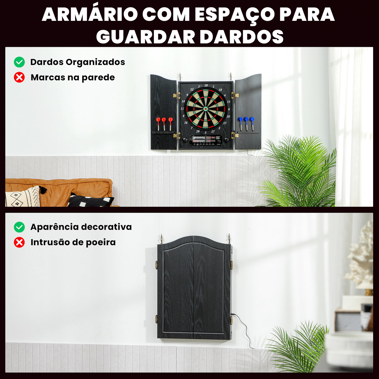 Spalvo eletrónico com 6 dardos de ponta macia e 24 pontas de substituição 2 ecrãs LED avisos de voz até 8 jogadores com 25 jogos