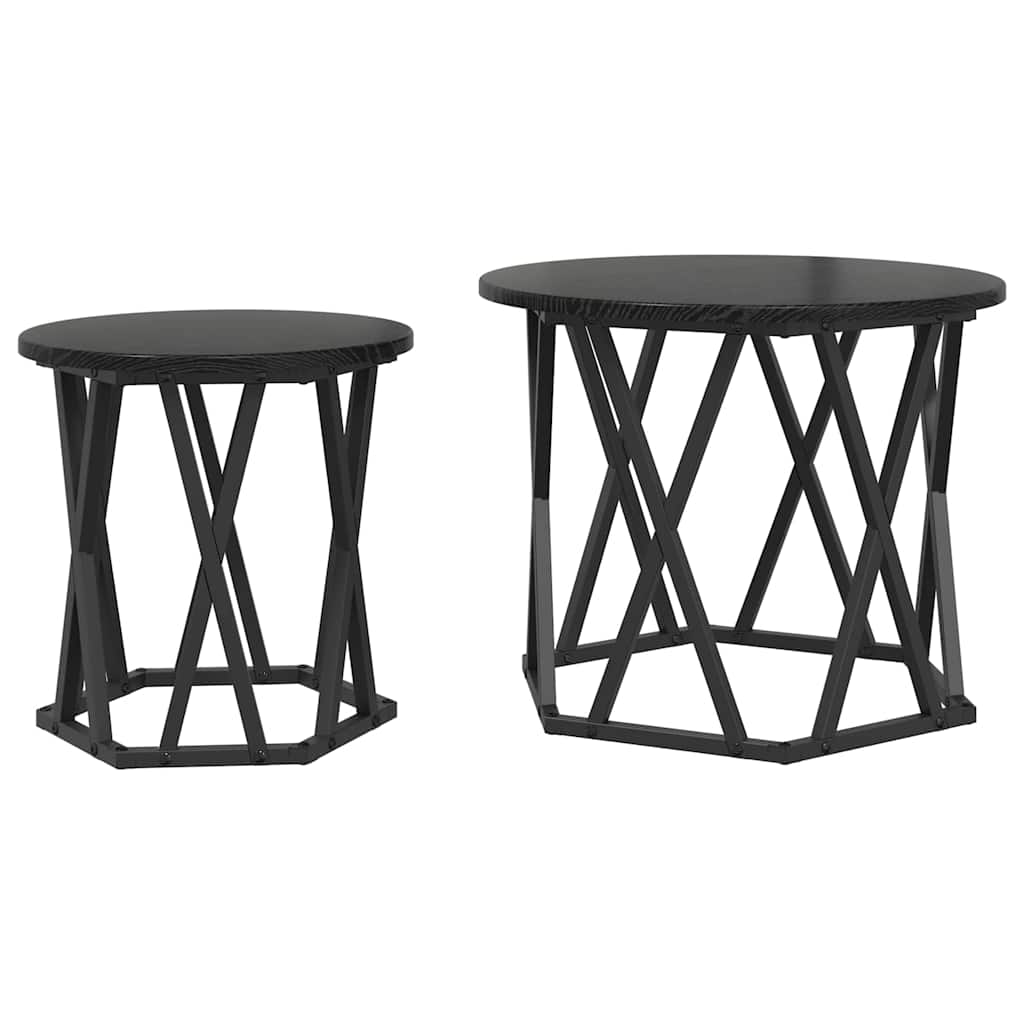 Mesa lateral 2 unid. carvalho preto 50 x 50 x 40 cm
